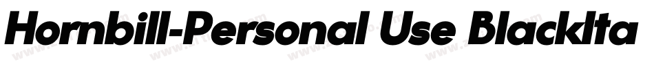 Hornbill-Personal Use BlackItalic字体转换